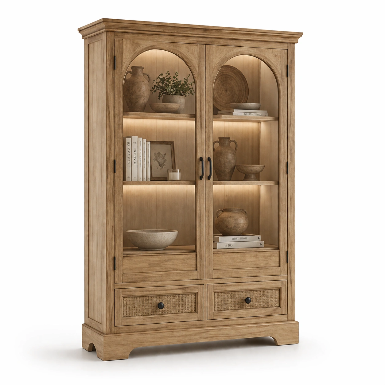 Vitrina clasica madera natural-damvero